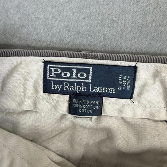 Polo Ralph Lauren Chino Pants Mens 35x26* Gray Suffield Chino 100% Cotton - Picture 5 of 8